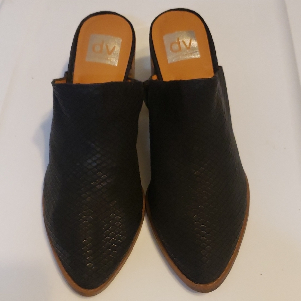 SH138 DV by Dolce Vita Black Snakeskin Women's Mules 10